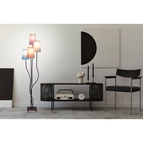 Textilstehleuchte 4-flammig "BOHO" bunt, Stehlampe mit bunten Schirmen, mit E14-Fassung, für Esszimmer, Wohnzimmer, Diele oder Büro, 140 cm hoch – Bild 10