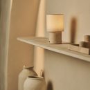Dou Beige / Travertino Classico - Travertin -wiederaufladbarer Tischlampe - Schnurloses, 3 Lichtmodi und mit läustischer austauschbarer Lampenschirm