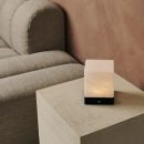 Yce Black Cordless Holzlampe mit gefrorenem Glas-wiederaufladbar, dimmbar, 100-Stunden-Akku