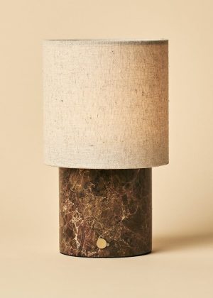 Onoda Brown / EMeperador Dark - Marmor wiederaufladbare Tischlampe - mit austauschbarer Lampenschatten und wiederaufladbarem Design