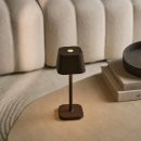 Ava Mokkabraune wiederaufladbare Tischlampe | Kabellos und dimmbar