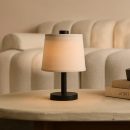 Rover Schwarze Holzlampe - wiederaufladbar, schnurlos und dimmbarer Schatten
