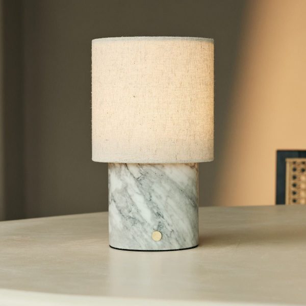 ONODA White / Bianco Statuarietto - Marmor wiederaufladbare Tischlampe - mit austauschbarer Lampenschirm und wiederaufladbarem Design – Bild 4