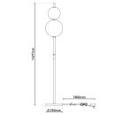 LED Stehleuchte "NOVA" Stehlampe mit Dimmfunktion aus chromfarbenem Metall, Kunststoff und Rauchglas, mit fest verbauten LEDs , ca 150 cm hoch
