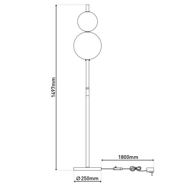 LED Stehleuchte "NOVA" Stehlampe mit Dimmfunktion aus chromfarbenem Metall, Kunststoff und Rauchglas, mit fest verbauten LEDs , ca 150 cm hoch – Bild 5