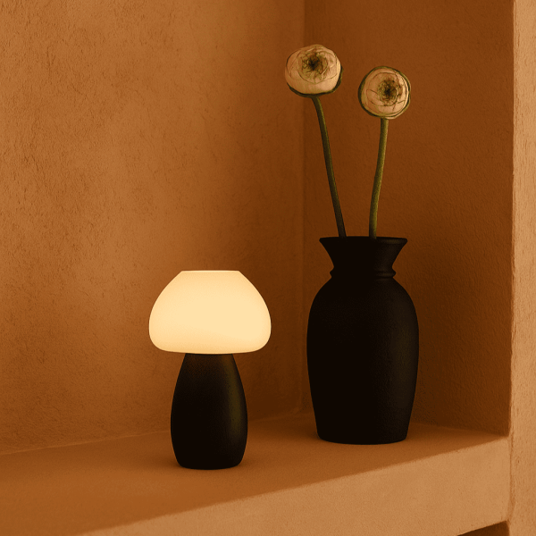 Bären Sie dunkelbraune stilvolle wiederaufladbare Lampe-schnurlos, dimmbar, umweltfreundliches Design – Bild 4