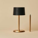 David Black & Gold wiederaufladbare Tischlampe 2 in 1 mit einstellbarer Höhe - dimmbar und kabellos mit 120 Stunden Akku