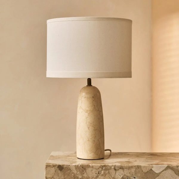 Charlotte Marmorlampe mit Baumwollschirm – Elegante Beleuchtung für Ihr Zuhause – Bild 4