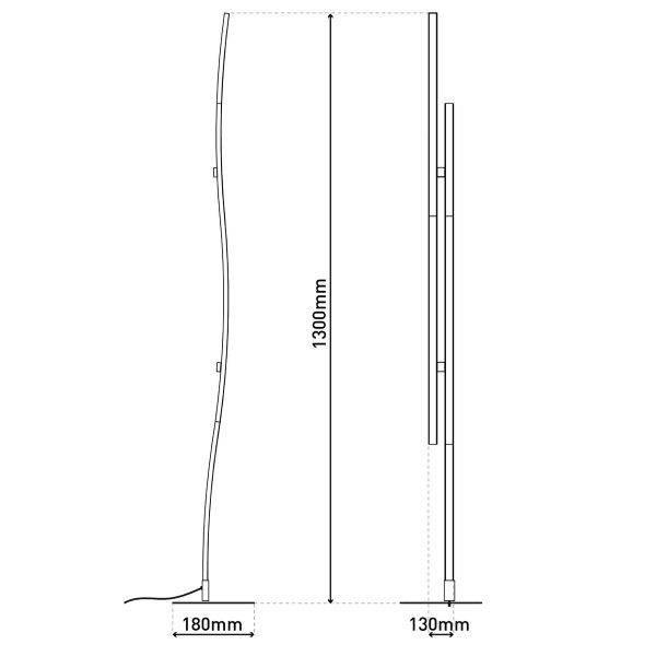 LED Stehleuchte "ONDA" h: 130cm, Stehleuchte, Metall und Kunststoff in Schwarz, integrierte LED, Beleuchtung für Wohnzimmer, Esszimmer oder Büro – Bild 12