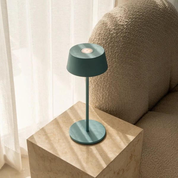 Hugo Amsterdams blaue wiederaufladbare Tischlampe aus Eisen – dimmbar, stilvoll und kabellos – Bild 3