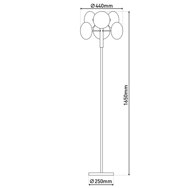 Stehleuchte "ORION" smoky, ca. 165 cm hoch, aus chromfarbenem, rostfreiem Stahl und Rauchglas, G9-Sockel, Beleuchtung für Wohnzimmer, Esszimmer oder Büro. – Bild 6
