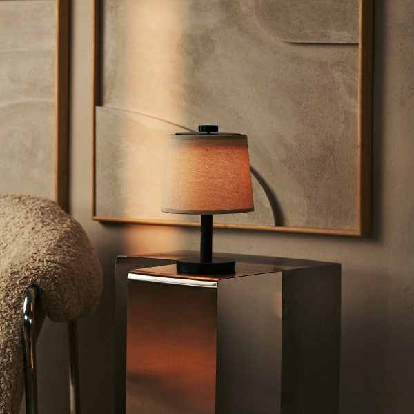 Rover Schwarze Holzlampe - wiederaufladbar, schnurlos und dimmbarer Schatten – Bild 8