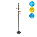 LED-Stehleuchte "BELLEZA", moderne Stehlampe aus Metall und Kunststoff in Schwarz, Gold und Weiß, mit fest verbauten LEDs, 140 hoch, Beleuchtung für Wohnzimmer, Esszimmer, Schlafzimmer oder Büro.
