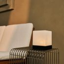 Yce Black Cordless Holzlampe mit gefrorenem Glas-wiederaufladbar, dimmbar, 100-Stunden-Akku