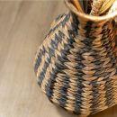 Geflochtene Boho Vase DAYANA schwarz aus Wasserhyazinthe