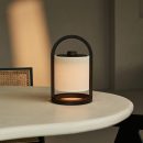 River Dunkelbraune kabellose Holzlampe – wiederaufladbar und dimmbar
