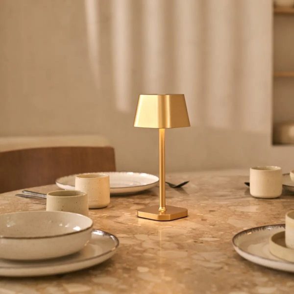 Ava Gold wiederaufladbare Tischlampe | Kabellos, dimmbar und stilvoll – Bild 7