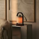 River Dunkelbraune kabellose Holzlampe – wiederaufladbar und dimmbar