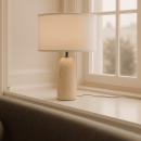 Charlotte Marmorlampe mit Baumwollschirm – Elegante Beleuchtung für Ihr Zuhause