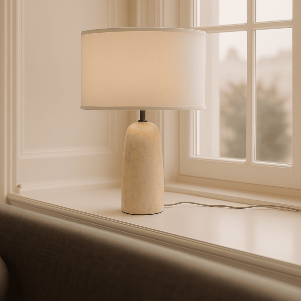Charlotte Marmorlampe mit Baumwollschirm – Elegante Beleuchtung für Ihr Zuhause – Bild 17