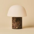 Maes Brown / Emperador Dark - Eleganter Marmor wiederaufladbarer Tischlampe, bis zu 120 Stunden Beleuchtung, stilvoll und funktional