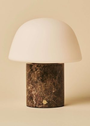 Maes Brown / Emperador Dark - Eleganter Marmor wiederaufladbarer Tischlampe, bis zu 120 Stunden Beleuchtung, stilvoll und funktional