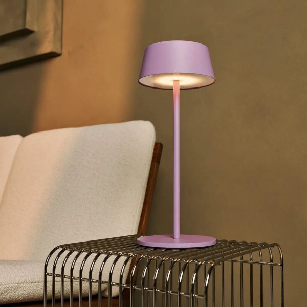 Hugo Violet Lila wiederaufladbarer Tischlampe - stilvoller, dimmbarer Lampe und schnurlos – Bild 4