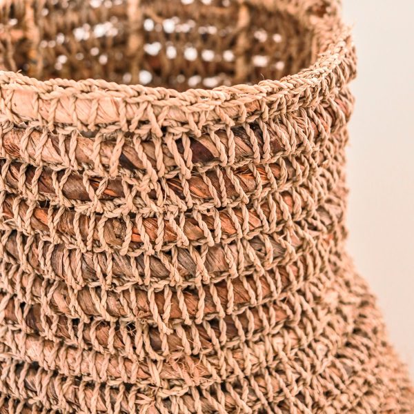 Gewebte Boho-Vase SAKRA aus Bananenfaser und Bast – Bild 5