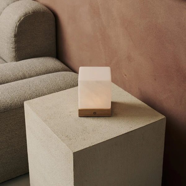 Yce hellbraune schnurlose Holzlampe mit gefrorenem Glas-wiederaufladbar, dimmbar, 100-Stunden-Batterie – Bild 10