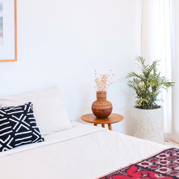 Rattanvase – Holzvase – Vase für Trockenblumen – Kleine Rattanvase – Boho-Dekorvase aus geflochtenem Rattan und Holz (Ø 22 cm) KAMARI braun – Bild 3