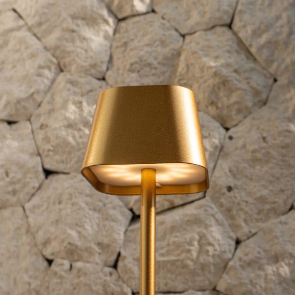 Ava Gold wiederaufladbare Tischlampe | Kabellos, dimmbar und stilvoll – Bild 3