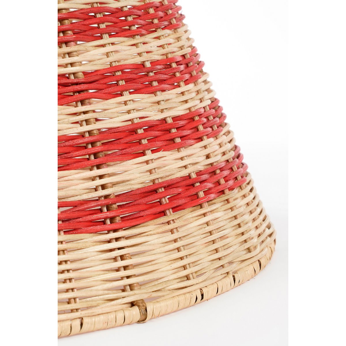 heySimeon | Weihnachtsbaumrock aus Rattan – Beige & Rot Ø60 cm – Bild 4