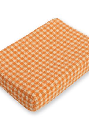 Wickelauflagenbezug aus karierter Bio-Baumwolle