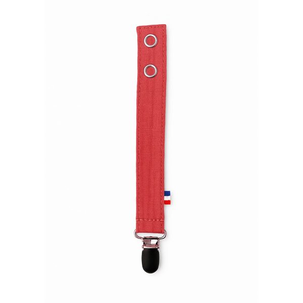 Schnullerclip aus Bio-Baumwolle Teddy Erdbeere – Bild 2
