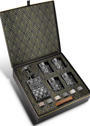 Whiskey Decanter With Glasses & Chilling Stones Gift Set