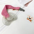 Schnullerclip aus Bio-Baumwolle Teddy Pink