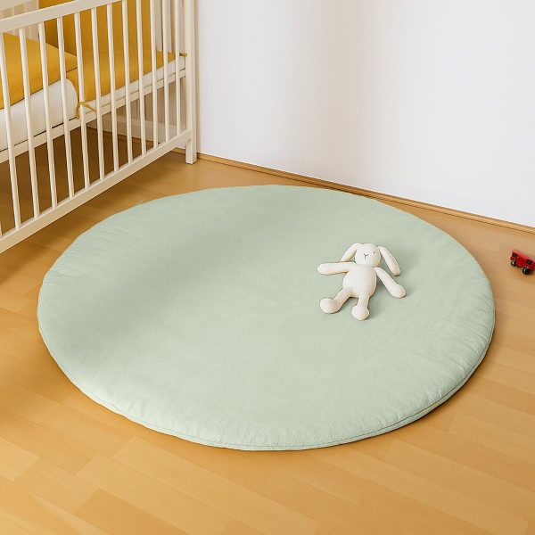heySimeon Activity Matte – Bio-Baumwolle Baby Spielmatte | Weiche Krabbeldecke | Ø 115 cm – Bild 4