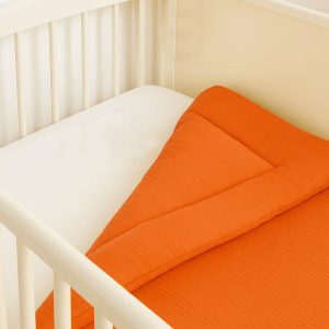 heySimeon I Bio-Baumwoll-Steppdecke Orange 70×120cm