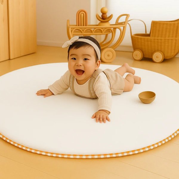 heySimeon Activity Matte – Bio-Baumwolle Baby Spielmatte | Weiche Krabbeldecke | Ø 115 cm – Bild 5