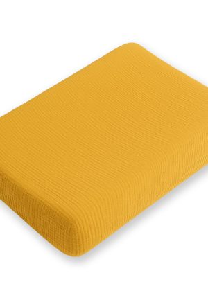 Wickelauflagenbezug aus honigfarbener Bio-Baumwolle