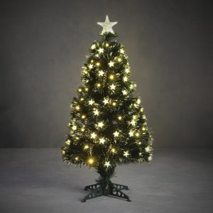 heySimeon | Künstlicher Weihnachtsbaum Mercury – H90 cm – Glasfaser & LED warmweiß