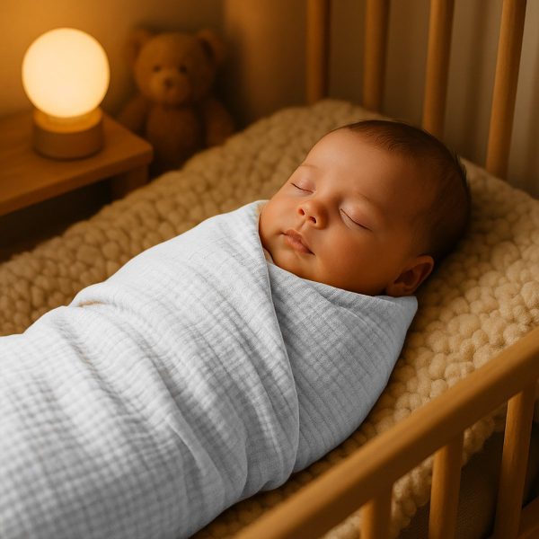 Wickeltuch Maxi aus Bio-Baumwolle Weiß – Bild 2