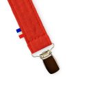 Schnullerclip aus Bio-Baumwolle Teddy Erdbeere