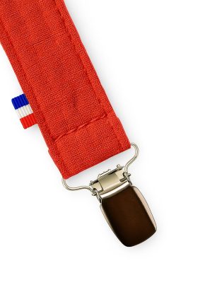 Schnullerclip aus Bio-Baumwolle Teddy Erdbeere