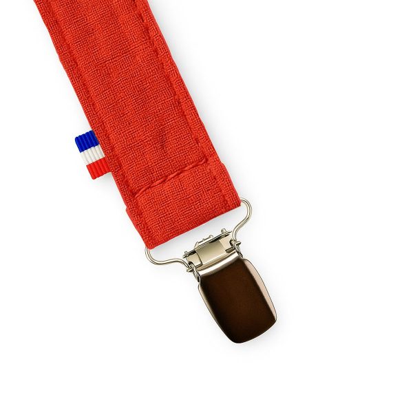 Schnullerclip aus Bio-Baumwolle Teddy Erdbeere