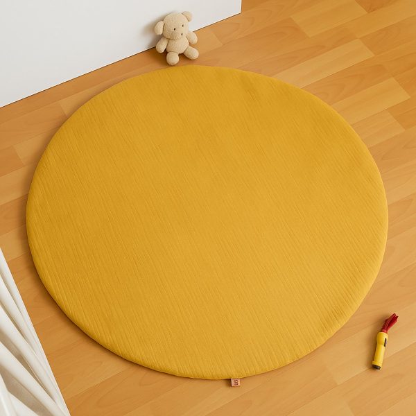 heySimeon Activity Matte – Bio-Baumwolle Baby Spielmatte | Weiche Krabbeldecke | Ø 115 cm – Bild 6