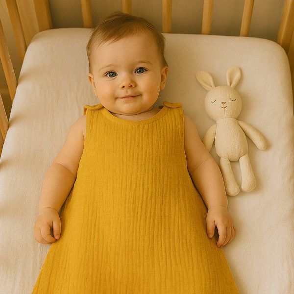 heySimeon Schlafsack aus Bio-Baumwolle | Atmungsaktiver Baby Sommerschlafsack | Leichter Bio Schlafsack | Made in France – Bild 2