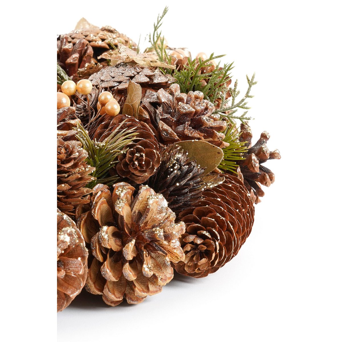heySimeon | Brant Weihnachtskranz mit Kiefernzapfen – Braun Ø45 cm – Bild 3