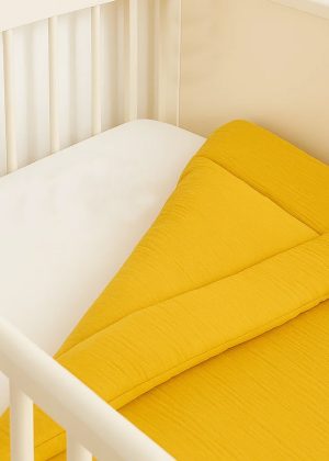 Decke aus honigfarbener Bio-Baumwolle