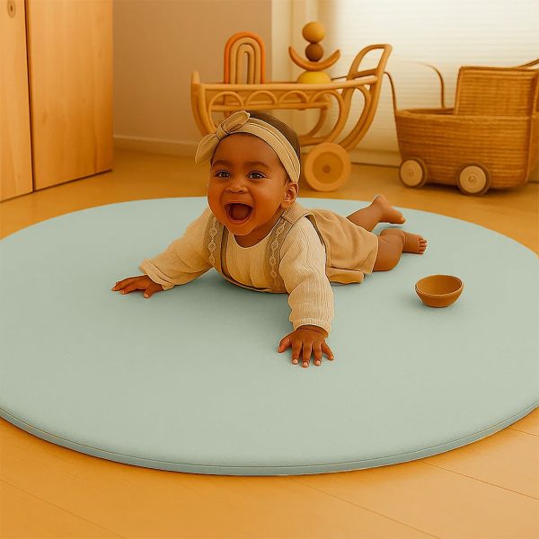 heySimeon Activity Matte – Bio-Baumwolle Baby Spielmatte | Weiche Krabbeldecke | Ø 115 cm – Bild 5